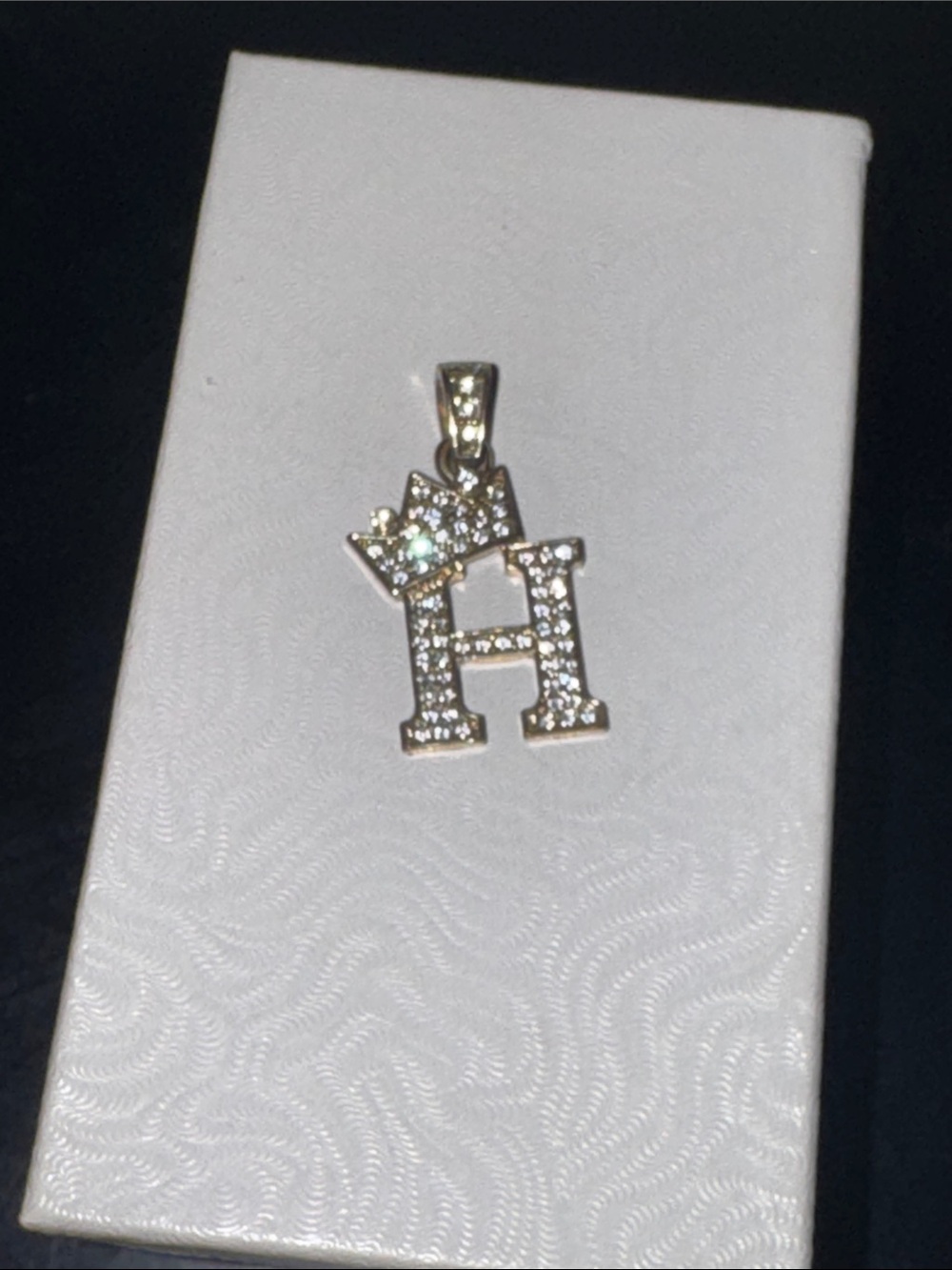 H Initial Pendant Swarovski Crystals